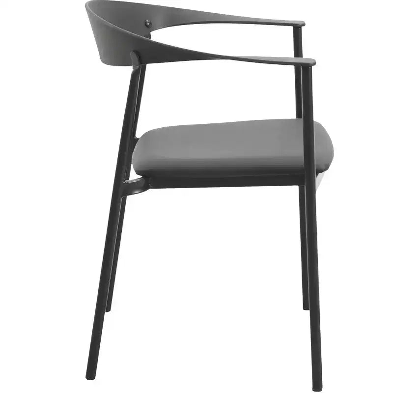 Lot de 2 chaises de salle à manger modernes Kora LeisureMod en similicuir rembourré avec pieds en acier, confortables et élégantes pour salles à manger et cuisines