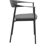 Lot de 2 chaises de salle à manger modernes Kora LeisureMod en similicuir rembourré avec pieds en acier, confortables et élégantes pour salles à manger et cuisines
