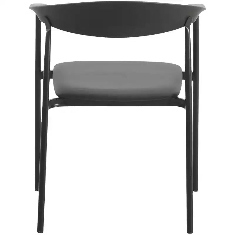 Lot de 2 chaises de salle à manger modernes Kora LeisureMod en similicuir rembourré avec pieds en acier, confortables et élégantes pour salles à manger et cuisines