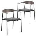 Lot de 2 chaises de salle à manger modernes Kora LeisureMod en similicuir rembourré avec pieds en acier, confortables et élégantes pour salles à manger et cuisines