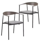 Lot de 2 chaises de salle à manger modernes Kora LeisureMod en similicuir rembourré avec pieds en acier, confortables et élégantes pour salles à manger et cuisines