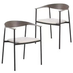 Lot de 2 chaises de salle à manger modernes Kora LeisureMod en similicuir rembourré avec pieds en acier, confortables et élégantes pour salles à manger et cuisines