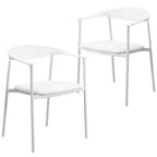 Lot de 2 chaises de salle à manger modernes Kora LeisureMod en similicuir rembourré avec pieds en acier, confortables et élégantes pour salles à manger et cuisines