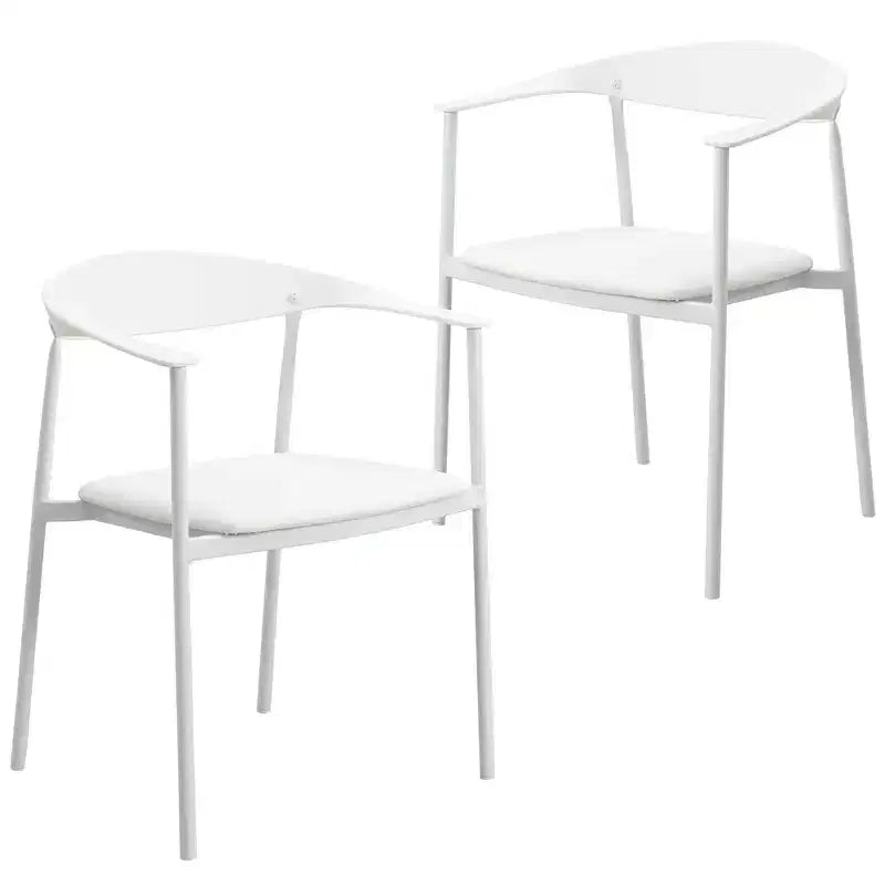 Lot de 2 chaises de salle à manger modernes Kora LeisureMod en similicuir rembourré avec pieds en acier, confortables et élégantes pour salles à manger et cuisines