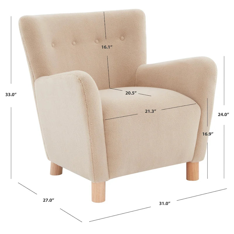 Fauteuil d'appoint en imitation peau de mouton Zornitza de SAFAVIEH Couture - 31 po L x 27 po P x 33 po H - 31Lx27Px33H