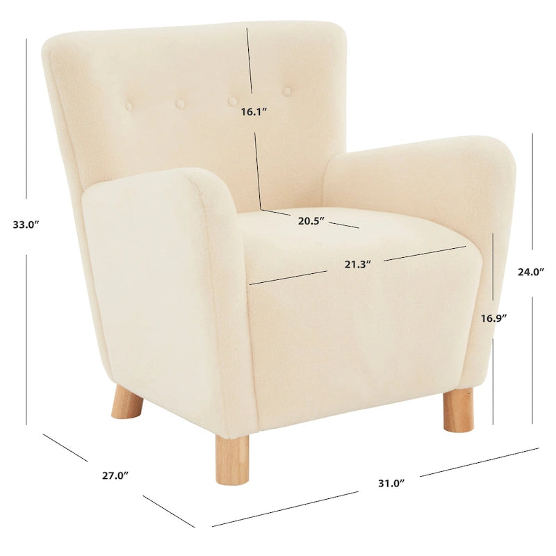 Fauteuil d'appoint en imitation peau de mouton Zornitza de SAFAVIEH Couture - 31 po L x 27 po P x 33 po H - 31Lx27Px33H