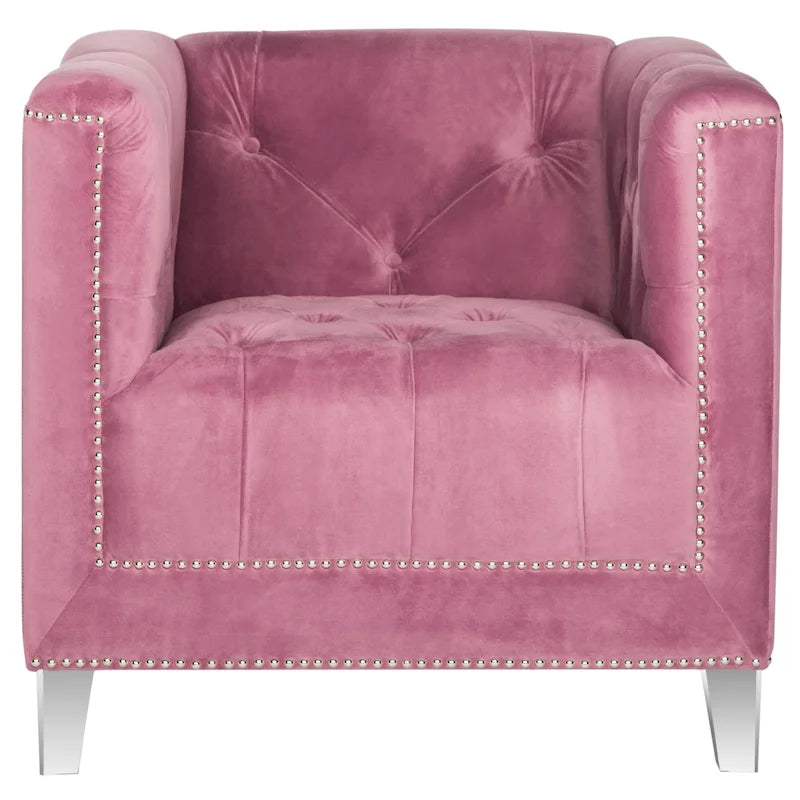 SAFAVIEH Kamilah Fauteuil club blanc/transparent - 31,9 x 33,9 x 29,9 - 32Lx34Px30H