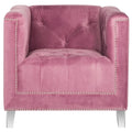 SAFAVIEH Kamilah Fauteuil club blanc/transparent - 31,9 x 33,9 x 29,9 - 32Lx34Px30H
