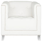 SAFAVIEH Kamilah Fauteuil club blanc/transparent - 31,9 x 33,9 x 29,9 - 32Lx34Px30H