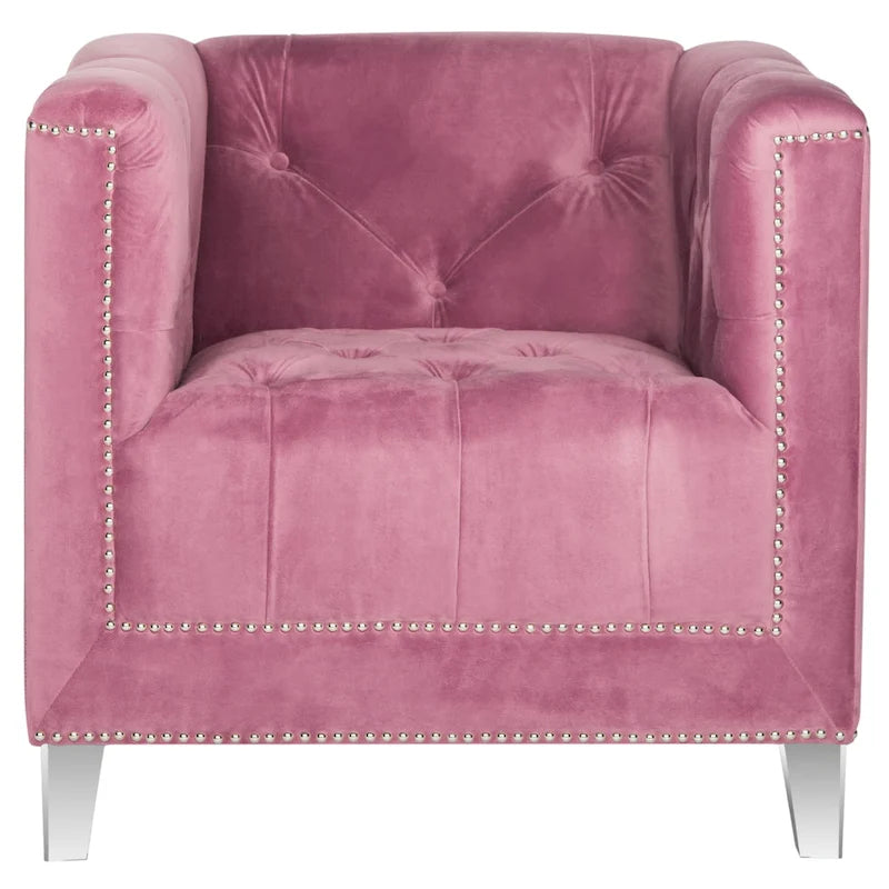 SAFAVIEH Kamilah Fauteuil club blanc/transparent - 31,9 x 33,9 x 29,9 - 32Lx34Px30H