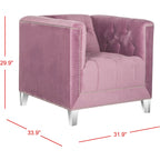 SAFAVIEH Kamilah Fauteuil club blanc/transparent - 31,9 x 33,9 x 29,9 - 32Lx34Px30H