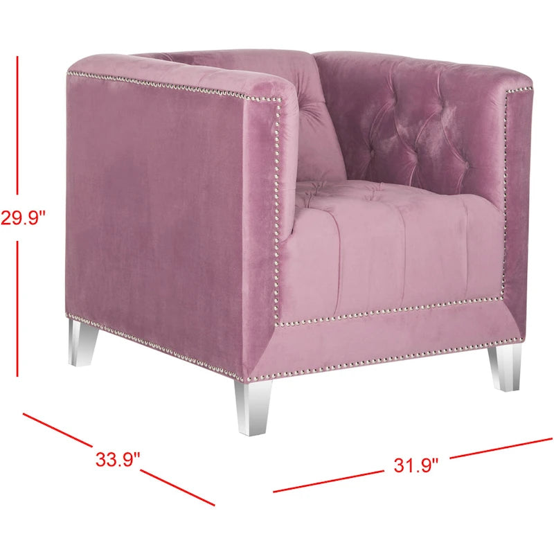 SAFAVIEH Kamilah Fauteuil club blanc/transparent - 31,9 x 33,9 x 29,9 - 32Lx34Px30H