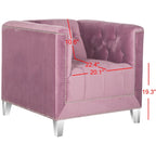 SAFAVIEH Kamilah Fauteuil club blanc/transparent - 31,9 x 33,9 x 29,9 - 32Lx34Px30H