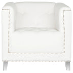 SAFAVIEH Kamilah Fauteuil club blanc/transparent - 31,9 x 33,9 x 29,9 - 32Lx34Px30H