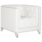 SAFAVIEH Kamilah Fauteuil club blanc/transparent - 31,9 x 33,9 x 29,9 - 32Lx34Px30H