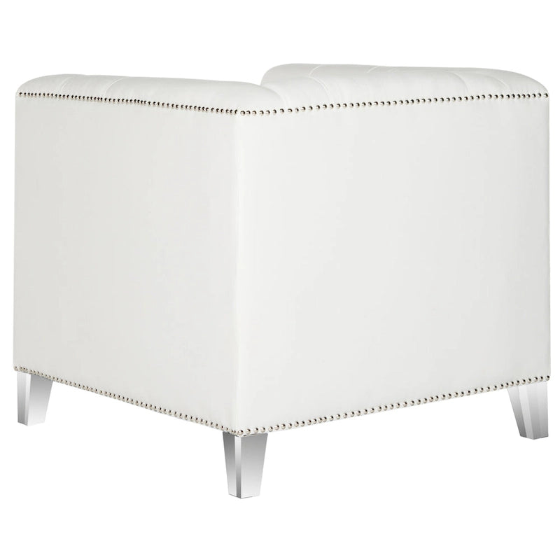 SAFAVIEH Kamilah Fauteuil club blanc/transparent - 31,9 x 33,9 x 29,9 - 32Lx34Px30H