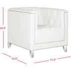SAFAVIEH Kamilah Fauteuil club blanc/transparent - 31,9 x 33,9 x 29,9 - 32Lx34Px30H