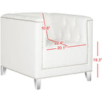 SAFAVIEH Kamilah Fauteuil club blanc/transparent - 31,9 x 33,9 x 29,9 - 32Lx34Px30H