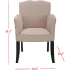 SAFAVIEH Veloudo Tan Linen Arm Chair - 24 x 25 x 36.2 - 24Wx25Dx36H