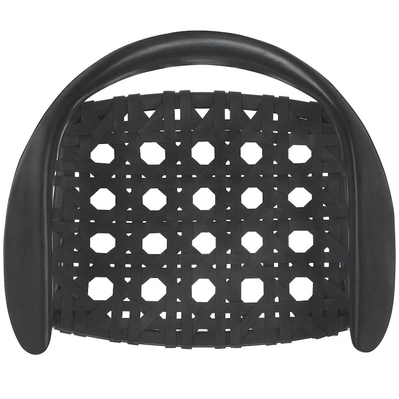 SAFAVIEH Birtie - Fauteuil d'appoint en cuir tressé et bois massif (entièrement assemblé) - L63,5 x P55,9 x H55,9 cm - 25l.x22P.x22H.