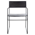 SAFAVIEH Bernardine Leather Dining Chair (Set of 2) - 21.7 W x 19.7 L x 31.9 H - 22Wx20Dx32H