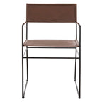 SAFAVIEH Bernardine Leather Dining Chair (Set of 2) - 21.7 W x 19.7 L x 31.9 H - 22Wx20Dx32H