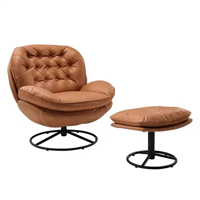 EUREKA ERGONOMIC Camden, Tufted Upholstered Ottoman,19.69 W x 16.93 D x 16.54 H,Brown