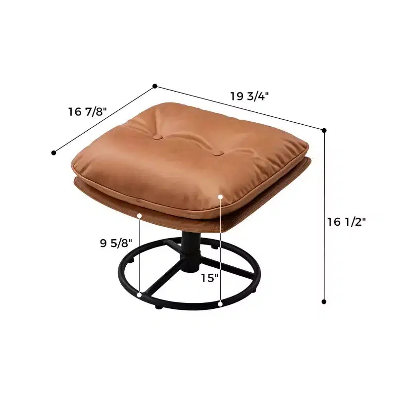 EUREKA ERGONOMIC Camden, Tufted Upholstered Ottoman,19.69 W x 16.93 D x 16.54 H,Brown