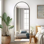 Dovelina Miroir sur pied en métal avec cadre moderne, miroir pleine longueur, miroir mural, miroir à poser