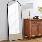 Dovelina Miroir sur pied en métal avec cadre moderne, miroir pleine longueur, miroir mural, miroir à poser