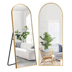 Dovelina Miroir sur pied en métal avec cadre moderne, miroir pleine longueur, miroir mural, miroir à poser