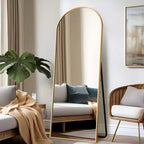 Dovelina Miroir sur pied en métal avec cadre moderne, miroir pleine longueur, miroir mural, miroir à poser
