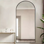 Dovelina Miroir sur pied en métal avec cadre moderne, miroir pleine longueur, miroir mural, miroir à poser