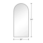 Dovelina Miroir sur pied en métal avec cadre moderne, miroir pleine longueur, miroir mural, miroir à poser