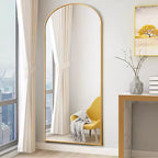 Dovelina Miroir sur pied en métal avec cadre moderne, miroir pleine longueur, miroir mural, miroir à poser