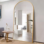 Dovelina Miroir sur pied en métal avec cadre moderne, miroir pleine longueur, miroir mural, miroir à poser