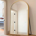 Dovelina Miroir sur pied en métal avec cadre moderne, miroir pleine longueur, miroir mural, miroir à poser