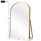 Dovelina Miroir sur pied en métal avec cadre moderne, miroir pleine longueur, miroir mural, miroir à poser