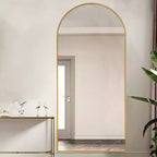 Dovelina Miroir sur pied en métal avec cadre moderne, miroir pleine longueur, miroir mural, miroir à poser