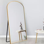 Dovelina Miroir sur pied en métal avec cadre moderne, miroir pleine longueur, miroir mural, miroir à poser
