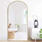 Dovelina Miroir sur pied en métal avec cadre moderne, miroir pleine longueur, miroir mural, miroir à poser