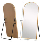 Dovelina Miroir sur pied en métal avec cadre moderne, miroir pleine longueur, miroir mural, miroir à poser