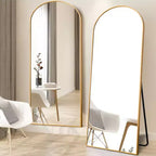 Dovelina Miroir sur pied en métal avec cadre moderne, miroir pleine longueur, miroir mural, miroir à poser