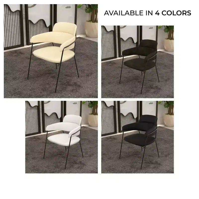 Chaise de salle à manger LeisureMod Axis rembourrée - Siège d'appoint moderne avec pieds durables en acier inoxydable à revêtement en poudre pour cuisine, salle à manger, bureau et salon.