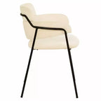 Chaise de salle à manger LeisureMod Axis rembourrée - Siège d'appoint moderne avec pieds durables en acier inoxydable à revêtement en poudre pour cuisine, salle à manger, bureau et salon.