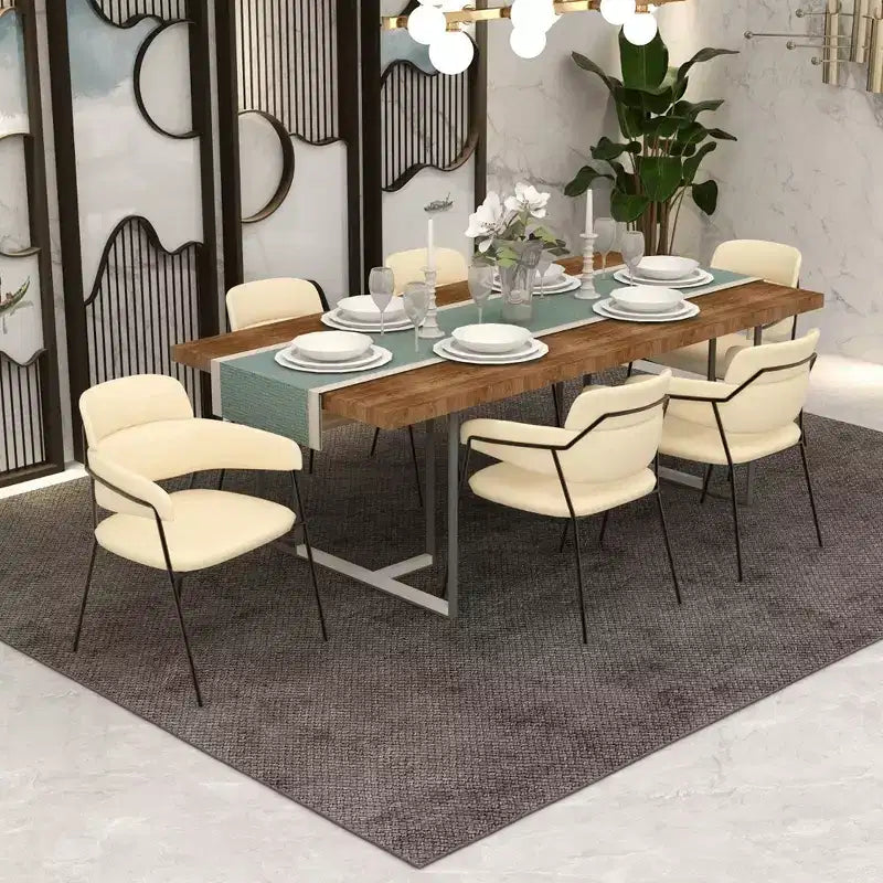 Chaise de salle à manger LeisureMod Axis rembourrée - Siège d'appoint moderne avec pieds durables en acier inoxydable à revêtement en poudre pour cuisine, salle à manger, bureau et salon.