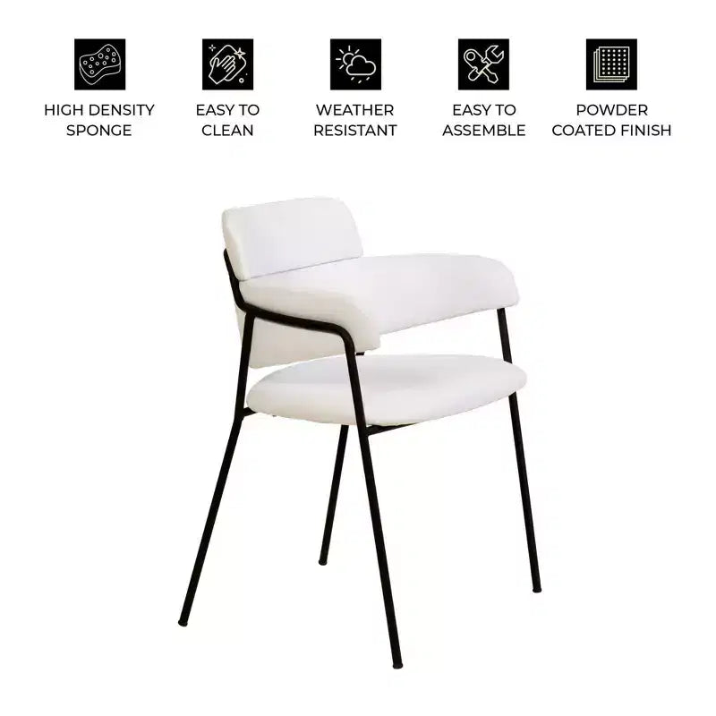 Chaise de salle à manger LeisureMod Axis rembourrée - Siège d'appoint moderne avec pieds durables en acier inoxydable à revêtement en poudre pour cuisine, salle à manger, bureau et salon.