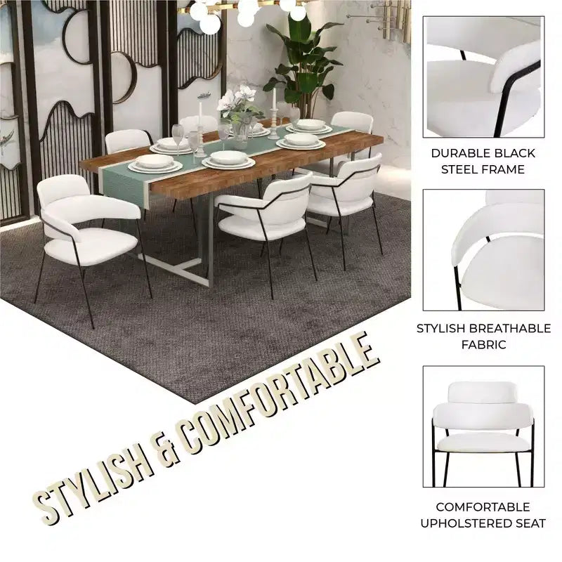Chaise de salle à manger LeisureMod Axis rembourrée - Siège d'appoint moderne avec pieds durables en acier inoxydable à revêtement en poudre pour cuisine, salle à manger, bureau et salon.