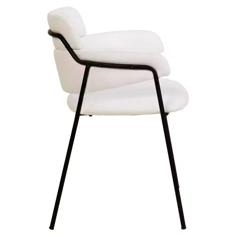 Chaise de salle à manger LeisureMod Axis rembourrée - Siège d'appoint moderne avec pieds durables en acier inoxydable à revêtement en poudre pour cuisine, salle à manger, bureau et salon.