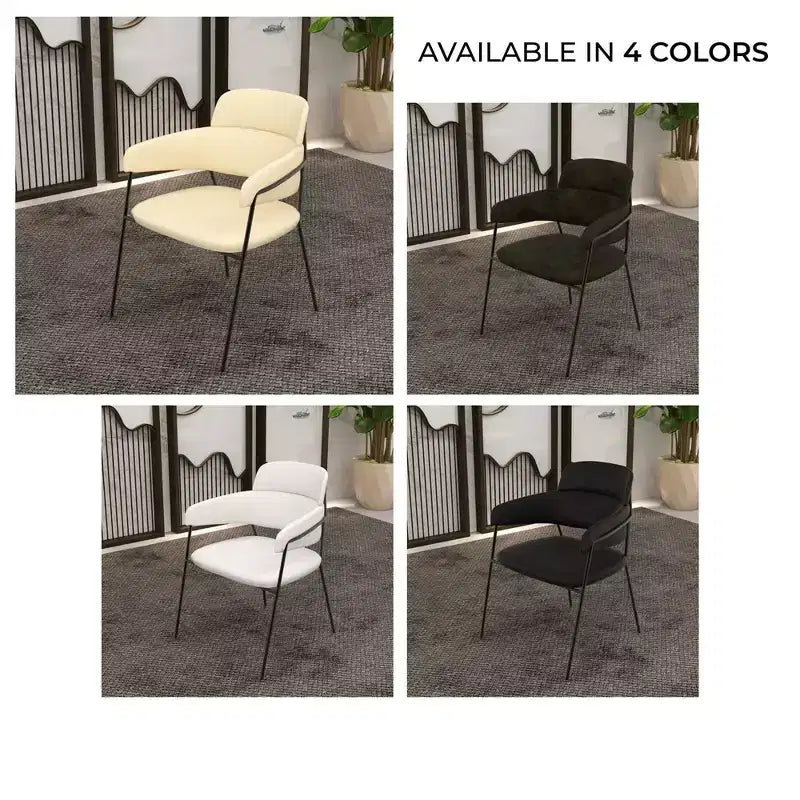 Chaise de salle à manger LeisureMod Axis rembourrée - Siège d'appoint moderne avec pieds durables en acier inoxydable à revêtement en poudre pour cuisine, salle à manger, bureau et salon.